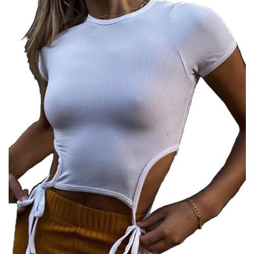 Summer T Shirt Women Film Ladies Round Collar Solid Color White Short Sleeves t-shirts Sexy Female Tee Tshirts MDX1068370