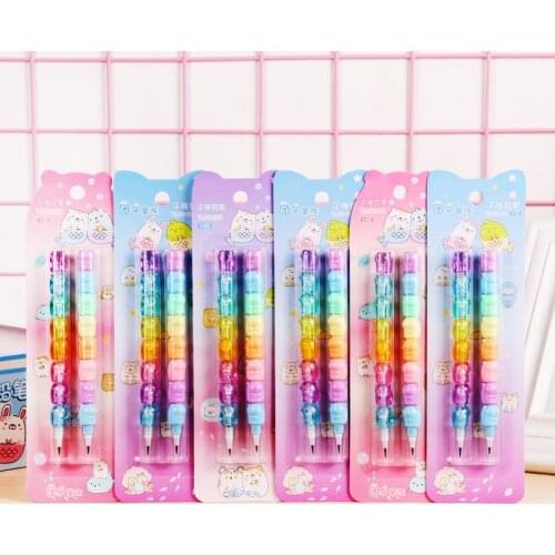 2Pcs Cute Animal Non-sharpening Pencil HB Sketch Drawing Pencils Stationery School Office Supplies for Kids Gift Kawaii Pencil