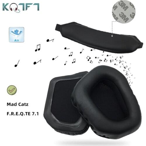 KQTFT Replacement EarPads Headband for Mad Catz F.R.E.Q.TE 7.1 Headset Universal Bumper Earmuff Cover Cushion Cups