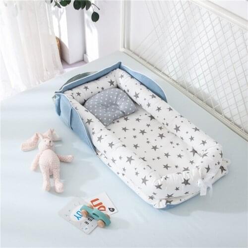 85*45cm Baby Portable Baby Nest Bed for Boys Girls Travel Bed Infant Cotton Cradle Crib Baby Bassinet Play Mat Travel Bed