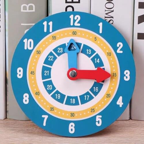 Montessori Materials Wooden Clock Kids Toys 5.9 inches Time Learning Teaching Aids Toys For Children Life Skills Training Games
