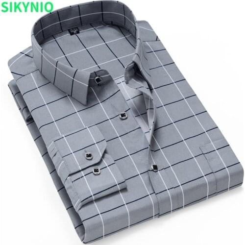 Fashion Print Men Long Sleeve Shirt Stitching Fashion Casual Pocket Design Business Comfortable Shirt Male Dress Slim Fit Style