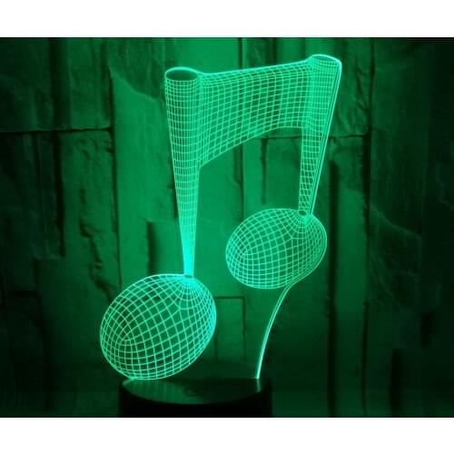 Note 3d Night Desk Lamp Seven color Visual Touch Control Illusion Creative Gift Lighting Table Lamp Factory wholesale Deco Lamps