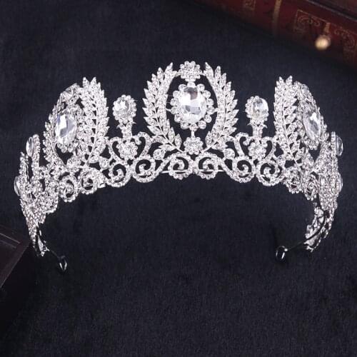 2017 New Handmade Luxury White K Rhinestone Bridal Tiara Fashion Crystal Diadem for Women Wedding Dress Hair accessories