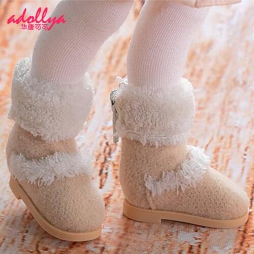 Adollya Shoes For Dolls 5cm Accessories Zipper Boots For Dolls Plush Suitable For 1/6 BJD Kawaii Fashion Winter Boots Doll Shoes