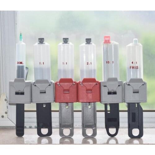 Epoxy Resin AB Glue Caulking Gun/Cartridge 50ml 2:1 and 1:1 Universal Manual Dispense Mixing Gun Adhesive Bonding Extrusion Tool
