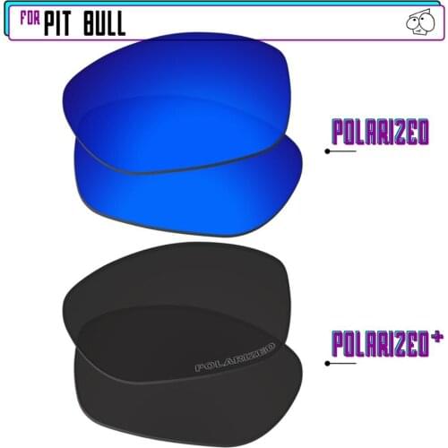 EZReplace Polarized Replacement Lenses for - Oakley Pit Bull Sunglasses - Black P Plus-Navy P