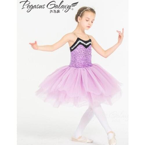 Professional Ballet Tutu Dress Child Swan Lake Costume Girls Purple Ballet Dress Dancewear Students Stage Dress B-6343