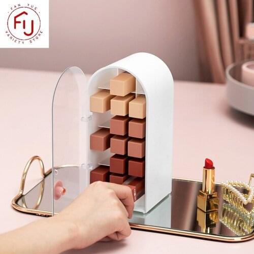 18 Grids Lipstick Holder Makeup Organizer Cosmetic Storage Box Lip Gloss Storage Transparent Acrylic Dressing Table Shelf