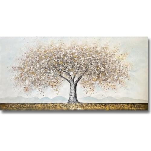 Hand Painted Tree Art on Canvas Wall Art for Living Room Home Décor Canvas Oil Paintings