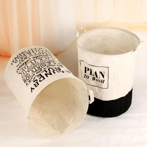 Hot Sales 40cm x 50cm Folding Striped Large Capacity Laundry Basket Round ClothesToy Storage Bag Bucket BarrelOrganizer panier l