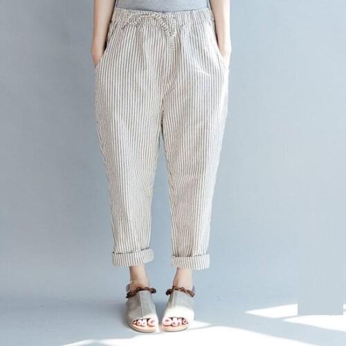 Sweatpants Rushed Real Vadim Pantalon Mujer Sale Free Shipping 2020 Summer Pants Casual Large Size Nine Loose Linen Are Thin