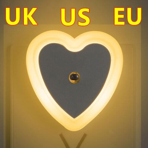 LED Night Light Mini Light Sensor Control 110V 220V EU US Plug Nightlight Lamp For Children Kids Livin Hearts lights