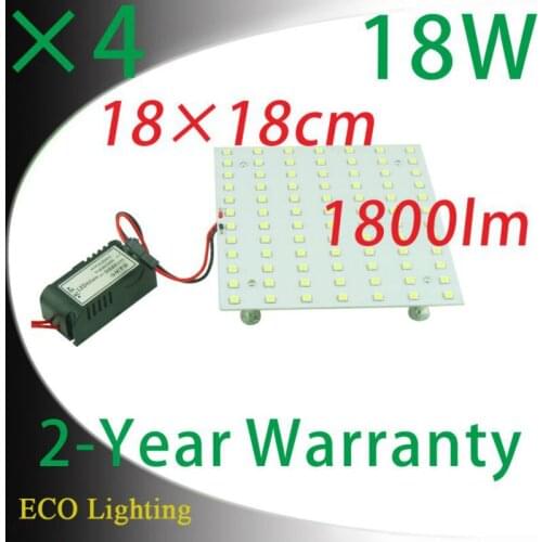 Wholesale 4PCS 18cm Square 2D LED Lamps Retrofit Led Ceiling Lights Panel Magnetic Aluminum PCB Lights 2D LED Replacement Bulb