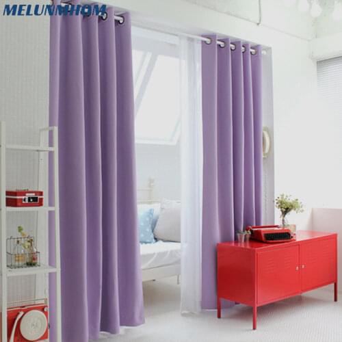 Korean Physical Blackout Curtains for Window Modern Light Purple Curtains for Living Room Bedroom Curtain Kitchen Single Panels