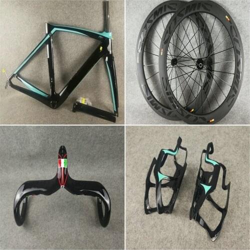In stock XR4 Carbon Road Bike frame 60mm Carbon wheelset and xr4 handlebar Bottle cages bicycle frame taiwan made
