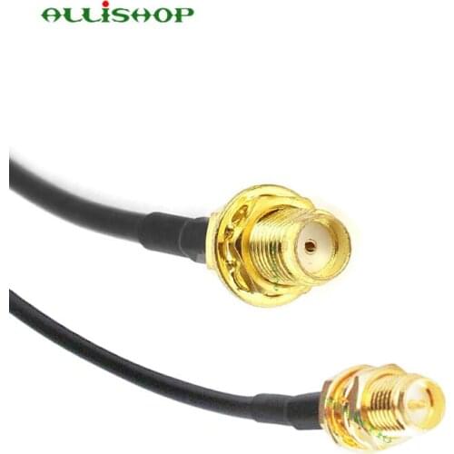 ALLiSHOP 0-3Ghz pigtail RP SMA female brooches plug to SMA female socket jack low loss RG174 cable for FPV Antenna wifi router