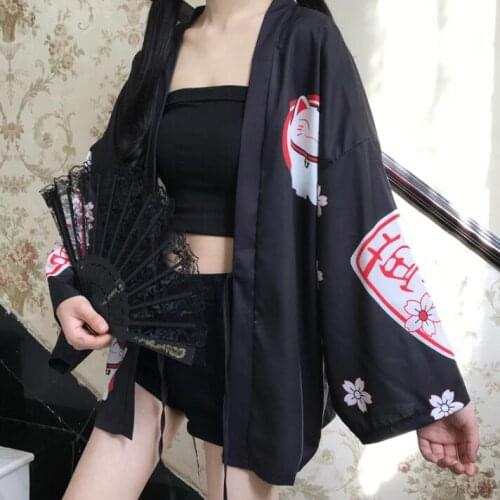 2020 Sring Thin Coat Japanese Fashion Bathrobe Kimono Three Quarters Sleeves Cardigan Kimono Woman Man Loose Outer Garment
