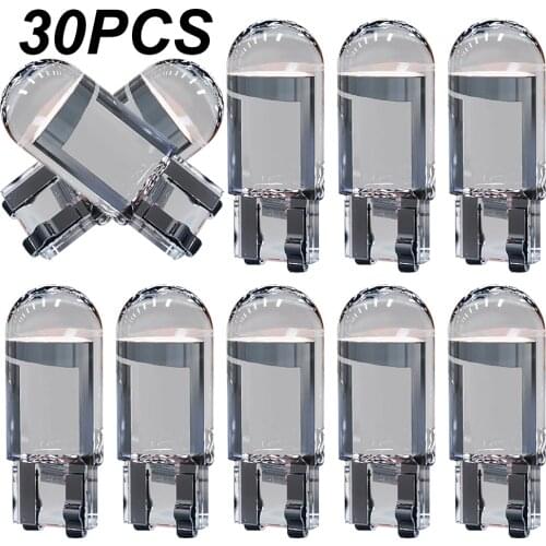100/50/30Pcs Car T10 Led Bulbs 194 168 W5W LED Light Cold White Auto COB Silica Red Blue Green Yellow License Plate Lamp 12V
