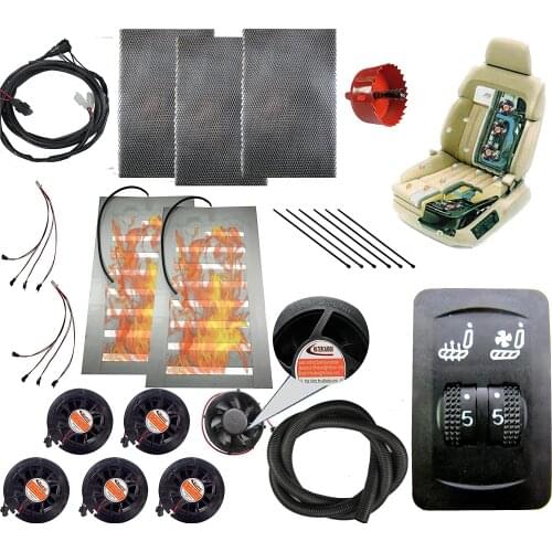 12v car Heated and Cooled seat pad Kits System Universal 5 Files 2 Wheel Cool/Heat Switch Heater pad car Ventilated seat Cooler