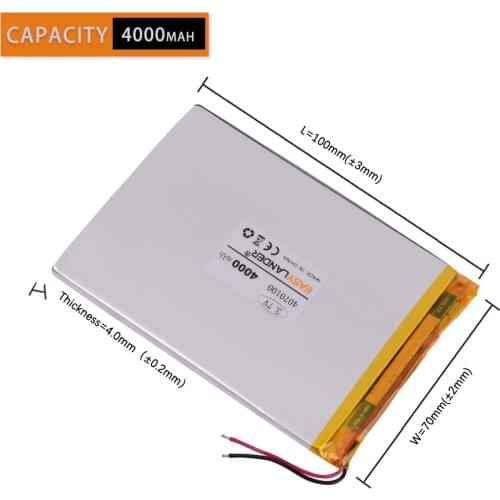 4070100 Rechargeable Lithium Li Polymer Li-ion 3.7V 4000mAh Battery For pipo s2 elf Cube U25GT Onda 7" Inch DVD MID Tablet Pc