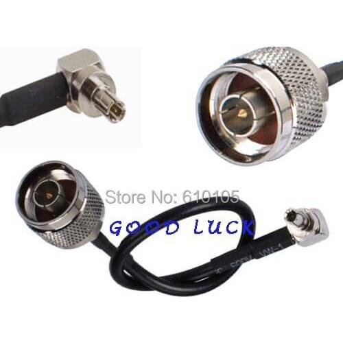 5pcs/lot CRC9 male right angle to N male Adapter Connector Cable RG174 3G for Huawei Modem 20cm
