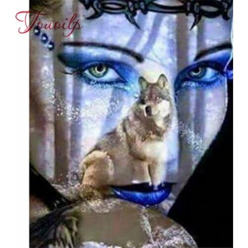Abstract painting Diamond embroidery beauty Wolf round Square Diamond mosaic sale 5D DIY Diamond painting Cross-stitch kits