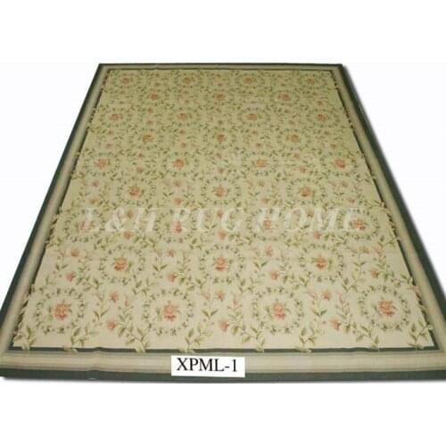 Free shipping 8'X10' French style aubusson carpets hand knotted rugs Woolen French Aubusson Rugs