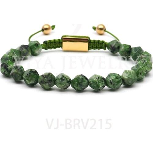New Arrival 8mm 10mm Polygonal Beaded Bracelet Handmade Quality Natural Stone Bracelet For Gift