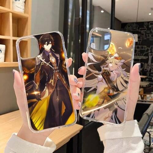 Genshin impact zhongli Phone Case Transparent soft For iphone 5 5s 5c se 6 6s 7 8 11 12 plus mini x xs xr pro max