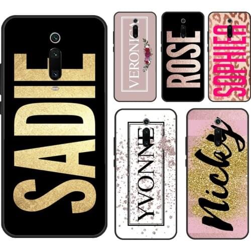 ROSE GOLD BLING CUSTOM VERTICAL NAME Cover For Xiaomi Mi 11 Lite Ultra 10T Pro Mi Note 10 Lite Phone Case For POCO F3 M3 X3 Pro