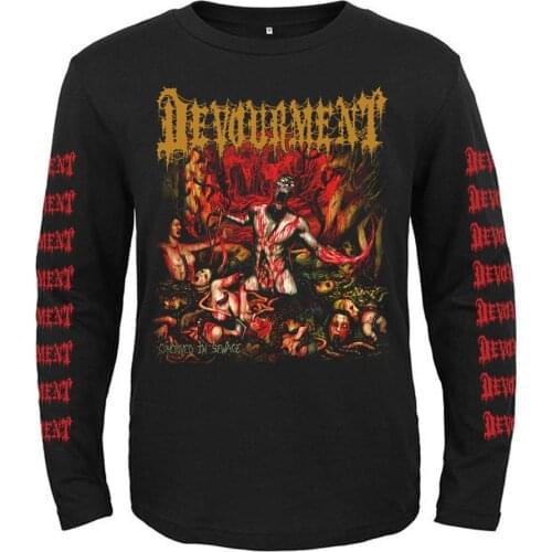 4 designs Rock band Devourment Punk rocker men women full long sleeves shirt heavy death metal black tee fitness demon