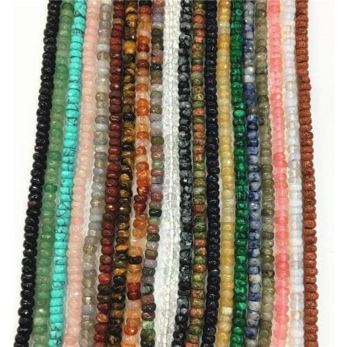 Gazelle 4*2mm Natural Stone Faceted Abacus Beads Agates Rose Quartzs For Diy Necklace&Bracelet Jewelry Craft Making 160PCS