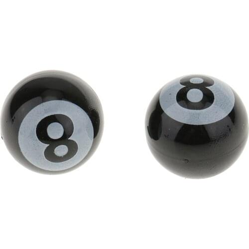 Pack-2 Black POOL 8 BALL Car Wheel Tyre Air Valve Dust Caps Wheel Rim