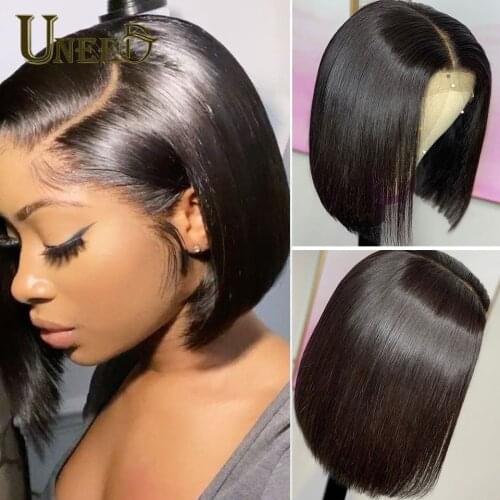 Short Bob Human Hair Wigs 4x4 Remy Bob Short Lace Closure Wigs For Black Women Brazilian Straight Bob Lace Front Human Hair Wigs