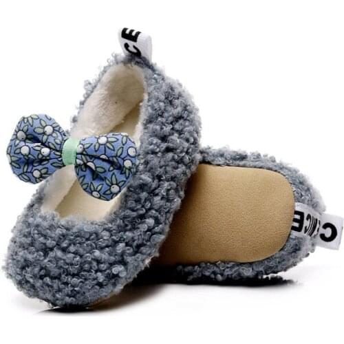 Fashion Autumn Baby Girl Princess Shoes Infant Bowknot Cotton Boots Soft Sole Newborn Toddler Shoes