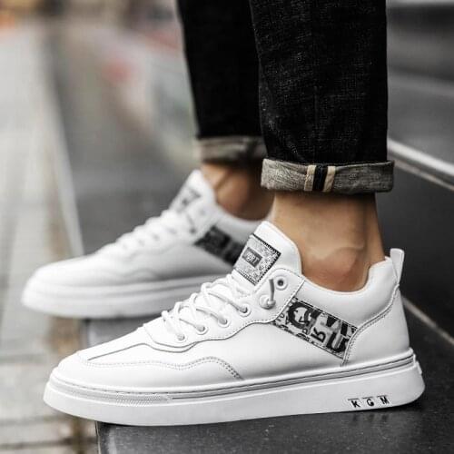 Autumn PU Leather Mens Running Shoes Sport Men Summer Sneakers Husband White Sports Shoes for Kids Athletic Brands Work D-1027