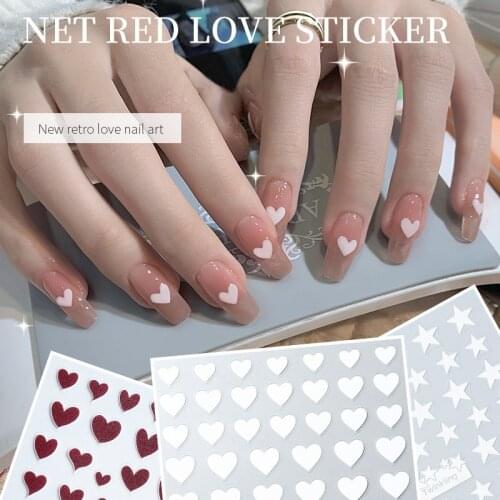 Nail Stickers White Nails DIY Decoration Manicuring Butterflies Stars 3D Adhesive Nail Patch Nail Art Watermarks Sticker Tips
