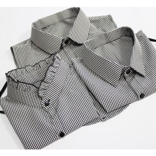 Jaderic 2019 New Black White Plaid Detachable Collar for Women 3 Different Styles Fake False Collar Detachable Collar Female