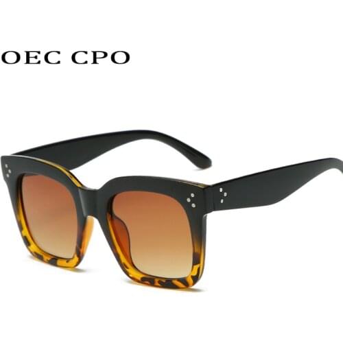 OEC CPO Vintage Oversized Square Sunglasses Women Shades Retro Style Gradient Ladies Sunglasses Female Brand Oculos De Sol O56
