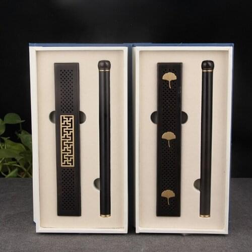Lying Incense Burners and Tube Gift Packing Zen Box With Copper Ebony Sandalwood Pomander For Spa Club/Home Incense Holders