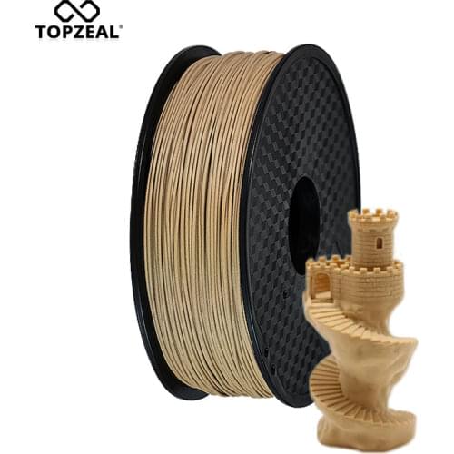TOPZEAL Wood 3D Printer Filament 1.75mm Dimensional Accuracy +/- 0.02mm Filament 3D Printing Materials Supplies