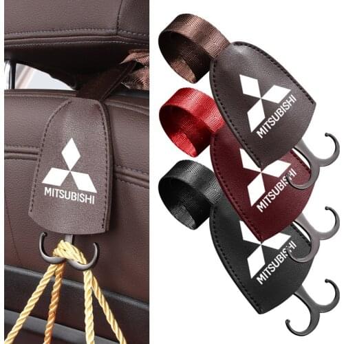 1Pcs PU Leather Headrest Seat Back Hook Hidden Car Accessories For Mitsubishi Pajero Outlander Jinxuan ASX Lancer EX Galant Rall