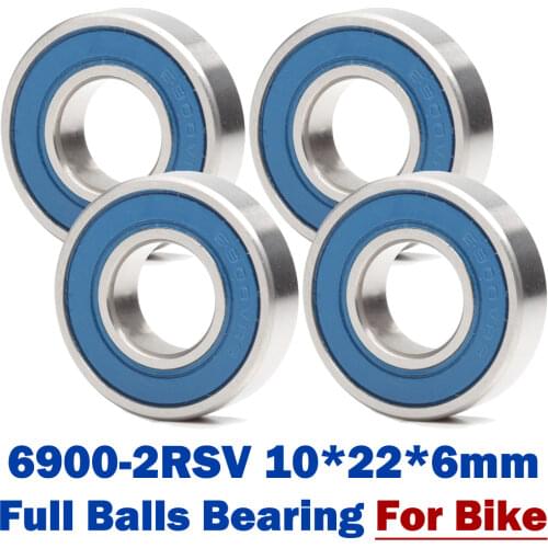 6900 VRS MAX Bearings 10*22*6mm ( 4 PCS ) Bike Pivot Chrome Steel Blue Sealed with Grease 6900LLU Cart Full Balls Bearing