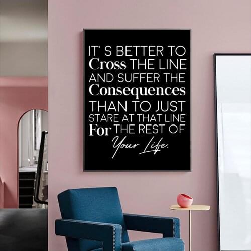 English Letters Pure Sentences Black Version Oil Painting Poster Canvas Print Painting Wall Art Living Room Home Decoration