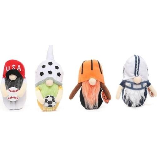 Q81C American Athlete Gnome Decorations Handmade Swedish Gnome Nisse Scandinavian Elf Dwarf Home Farmhouse Decor