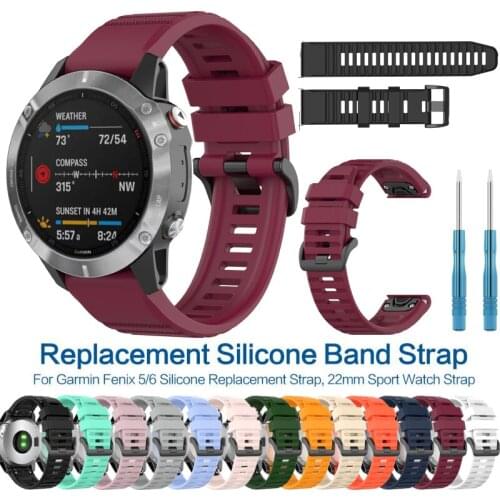 22mm Smart Watch Band Straps For Garmin Fenix 6/6Pro 5/Plus Forerunner 935 945 Quatix 5 Quick Release Strap Silicone Bracelet