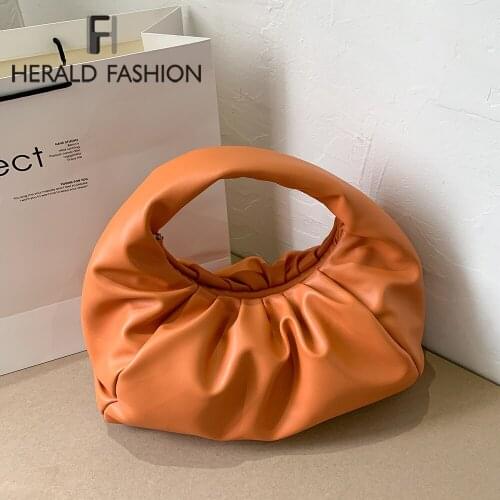 Luxury Leather Armpit Handbag Soft Evening Clutches Women Hand Dumpling Bag Leather Crossbody Bag Female Totes Bag Hand Purse