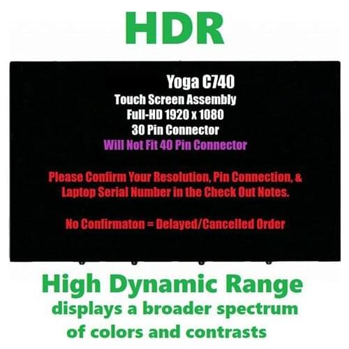 15.6" LCD Touch Screen Assembly For Lenovo Yoga C740 5D10S39586