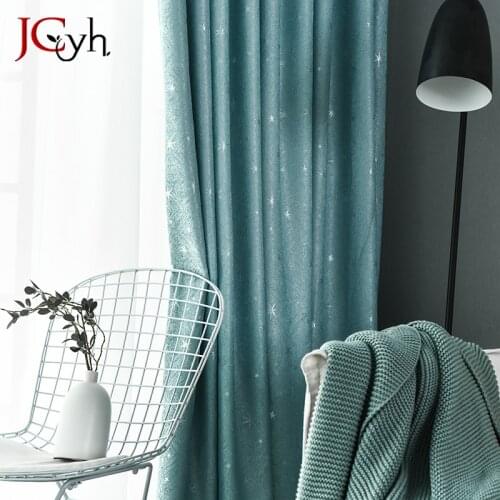 Bling Bling Stars Curtains For Living Room Window Solid Curtains For Bedroom Curtains Thick Drapes Blinds Shaiding Screen 85